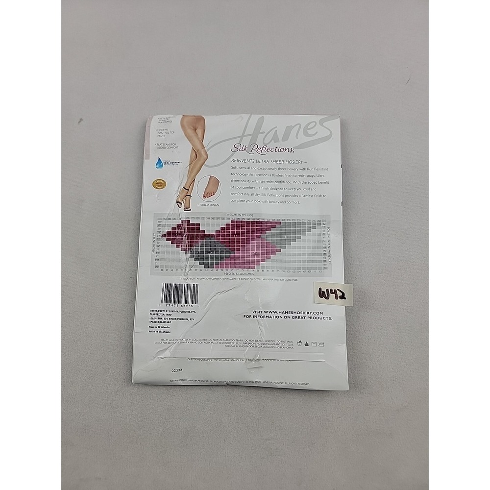 Hanes Silk Reflections Ultra Sheer TOELESS Control Top Pantyhose Size IJ Natural - Picture 3 of 4